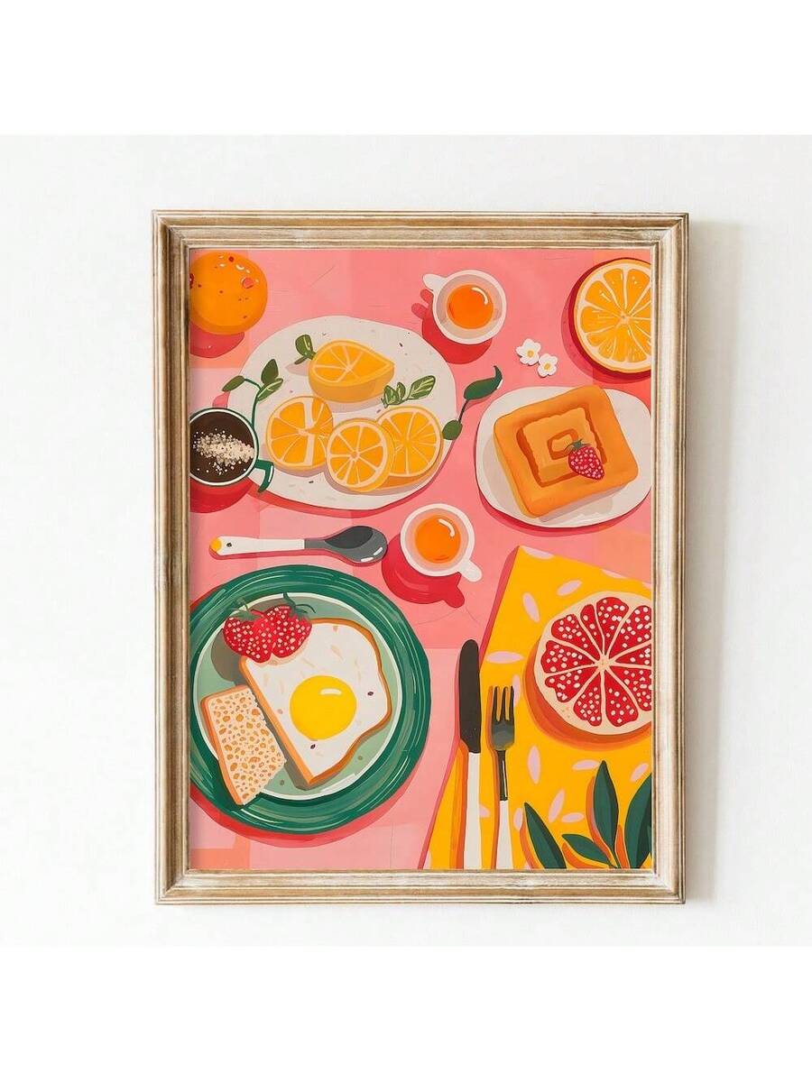 Brighten your dining space with this vibrant vintage breakfast wall art poster. Featuring a charming multicolor design, this canvas piece celebrates the joy of morning meals and culinary culture. Available in both framed and unframed options to suit your décor style. The waterproof canvas ensures durability and longevity, making it perfect for kitchens and dining rooms. Ideal for food enthusiasts and vintage lovers seeking functional art that sparks conversation and adds warmth to any gathering space.