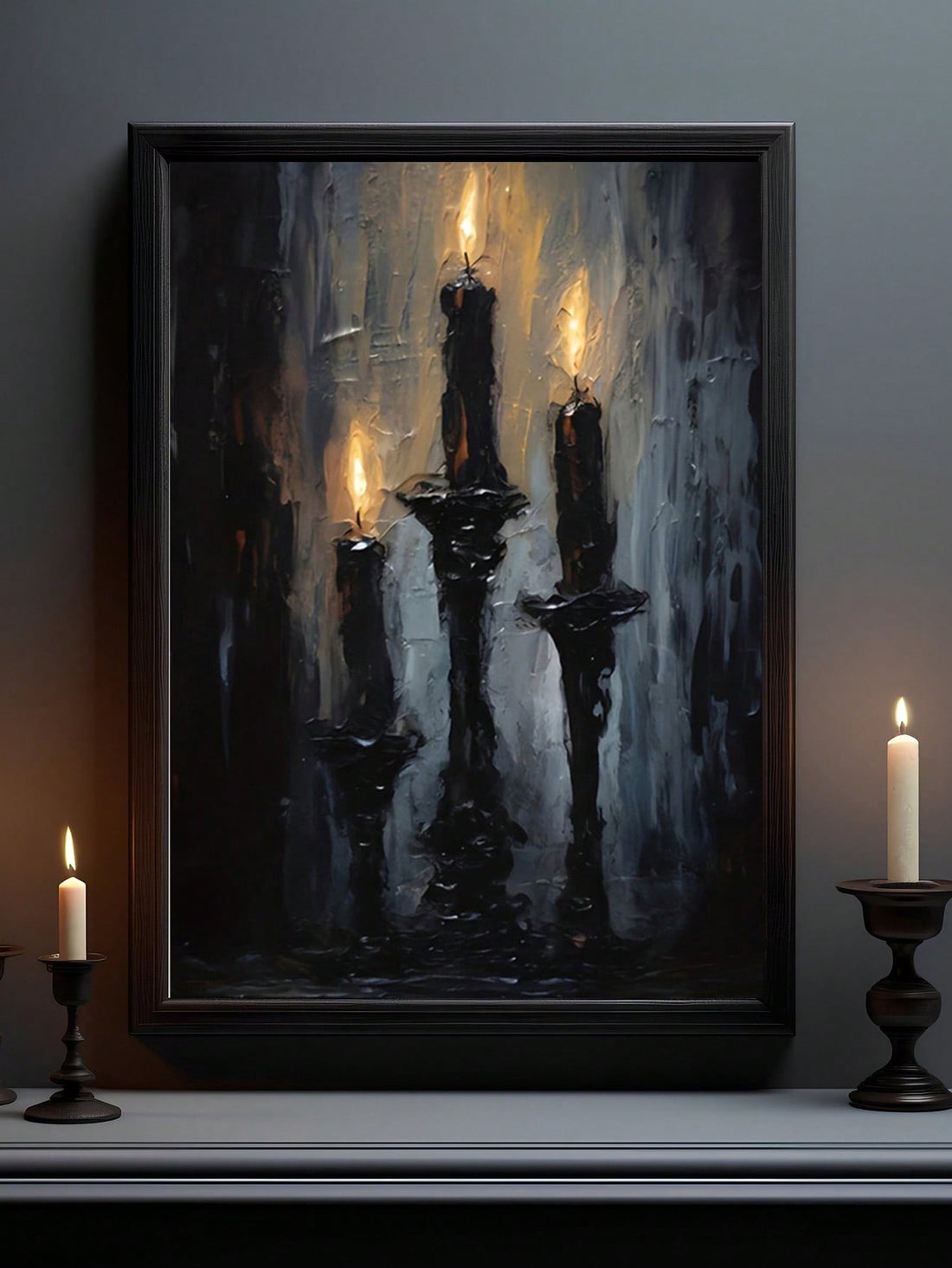 Elevate your space with this Vintage Candle Wall Art Print, featuring a mysterious dark aesthetic that adds depth and intrigue to any room. Perfect for home, bedroom, or office décor, this piece blends classic vintage charm with a moody atmosphere, creating a sophisticated focal point. Its timeless design complements a variety of interior styles, enhancing ambiance while inviting contemplation and calm. Ideal for those seeking to infuse their environment with subtle elegance and a touch of enigmatic allure.