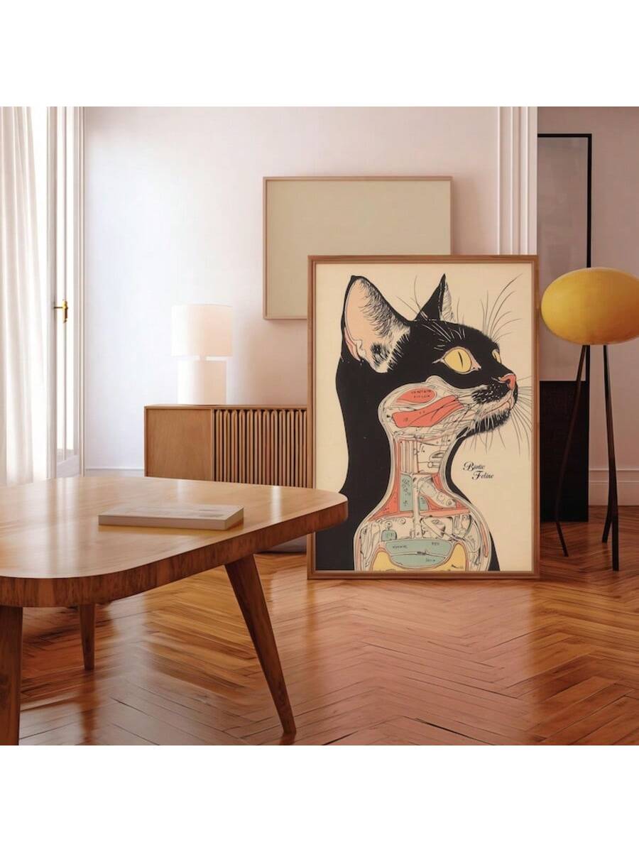 Discover the Vintage Cat Anatomy Wall Art, a detailed biotic feline canvas print that combines scientific illustration with artistic flair. Perfect for adding a distinctive touch to your home or office, this piece appeals to cat lovers and anatomy enthusiasts alike. Crafted to highlight the intricate structure of the feline form, it serves as both an educational tool and a unique decorative element. Ideal as a thoughtful gift, this artwork enhances any space with its blend of vintage charm and expert design
