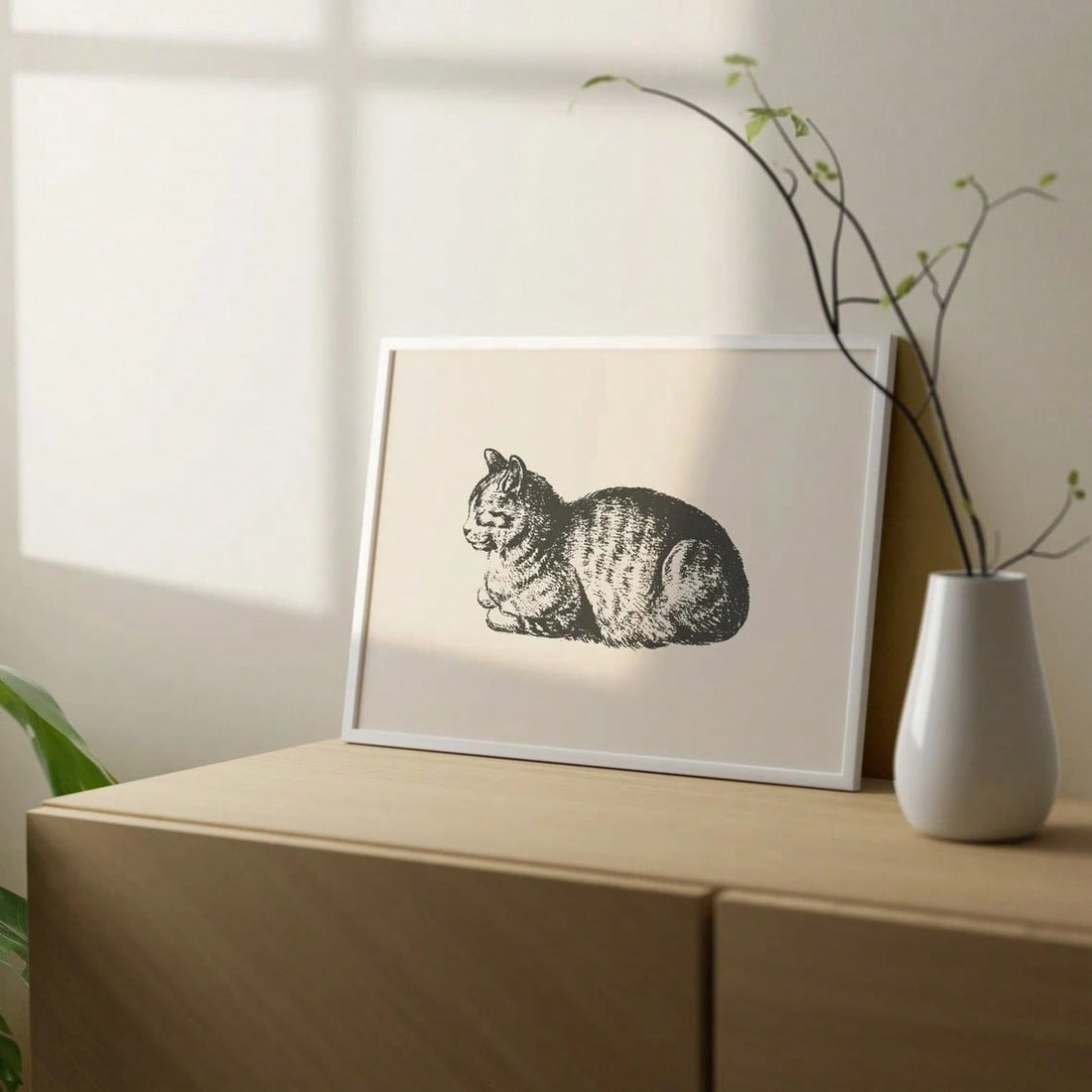 This vintage cat art print is the perfect addition to any cat lover's living room or bedroom. The boho style adds a decorative touch, while the high-quality print captures the beauty of cats. Show your love for felines with this unique and thoughtful gift.