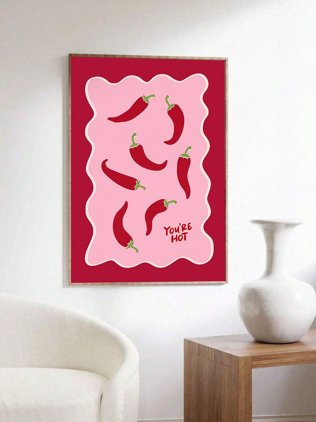 Elevate your kitchen decor with our Vintage Chili Canvas Print. This cute wall art poster adds a touch of nostalgic charm to any space. Made with high-quality canvas, it's durable and aesthetically pleasing. Enhance your kitchen with this unique piece, perfect for any food lover.