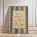 Vintage Christian Motivational Quote Blue Striped Canvas Poster