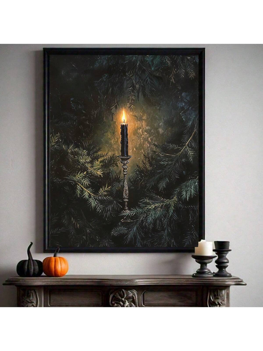 Elevate your holiday décor with this sophisticated vintage Christmas canvas art, designed for those who appreciate dark academia aesthetics. Featuring moody, atmospheric imagery of cedar branches and flickering candlelight, this piece brings warmth and intellectual charm to any room. The rich, muted color palette complements modern and traditional interiors alike, making it an ideal choice for creating a refined seasonal ambiance. Perfect for living rooms, studies, or bedrooms, this canvas wall art transfor