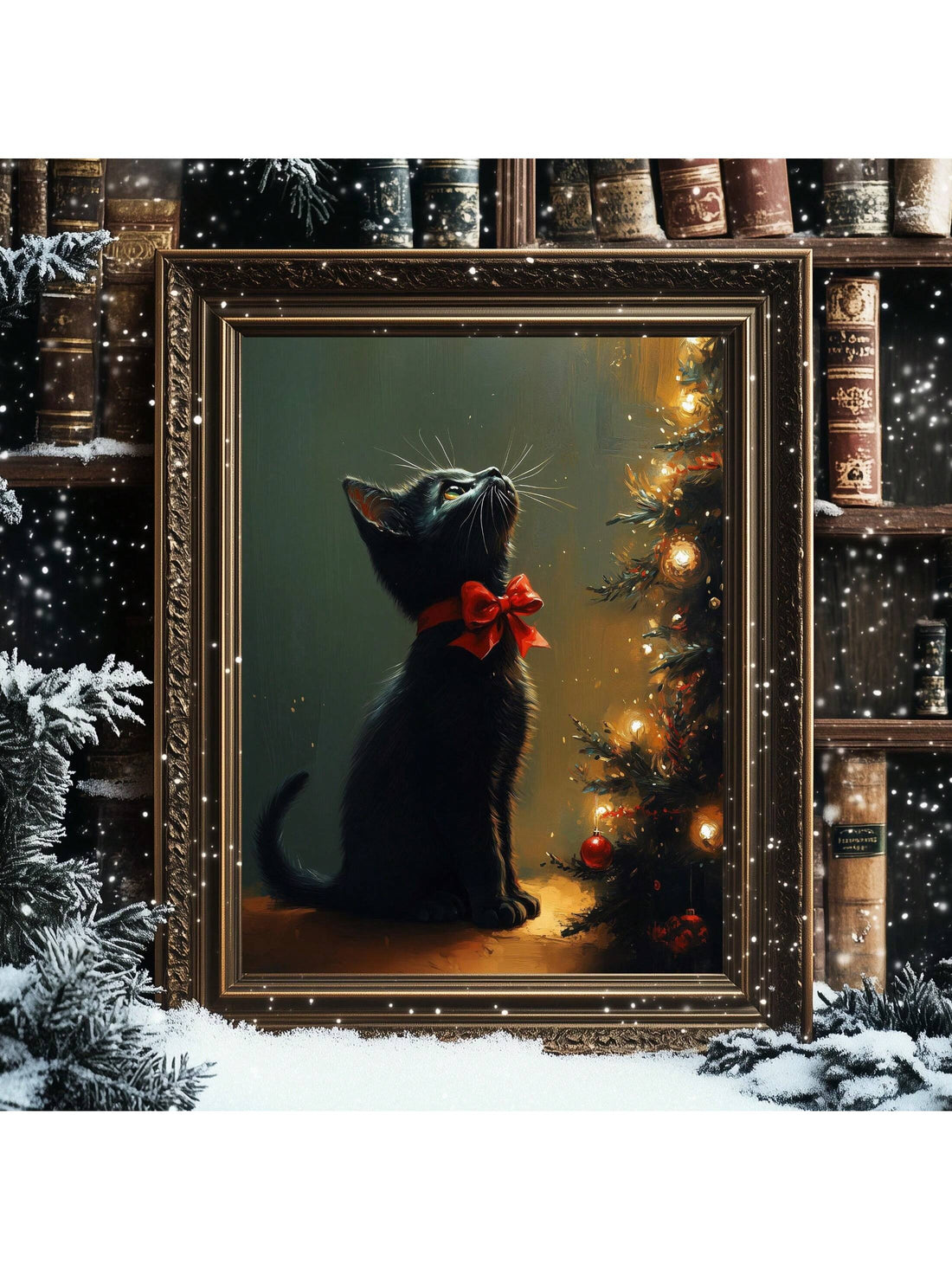 Celebrate the season with this charming vintage-inspired canvas wall art featuring festive felines. Each piece captures the warmth of classic holiday aesthetics through carefully curated cat illustrations, blending nostalgia with contemporary décor sensibilities. The canvas construction ensures durability and vibrant color retention, making it an ideal statement piece for living rooms, bedrooms, or home offices. Perfect for collectors and cat enthusiasts alike, this artwork brings personality and seasonal c