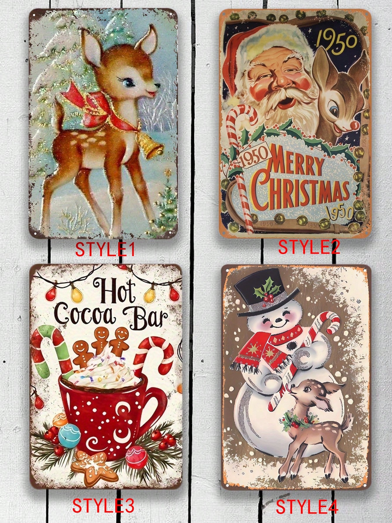 Elevate the holiday spirit with our Vintage Christmas Elk Moose Metal Sign. This whimsical decor piece adds a touch of nostalgia to your festive celebrations. Crafted with quality metal, it's durable and timeless. Bring the joy of the season into your home with this charming holiday decor.