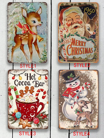 Elevate the holiday spirit with our Vintage Christmas Elk Moose Metal Sign. This whimsical decor piece adds a touch of nostalgia to your festive celebrations. Crafted with quality metal, it's durable and timeless. Bring the joy of the season into your home with this charming holiday decor.