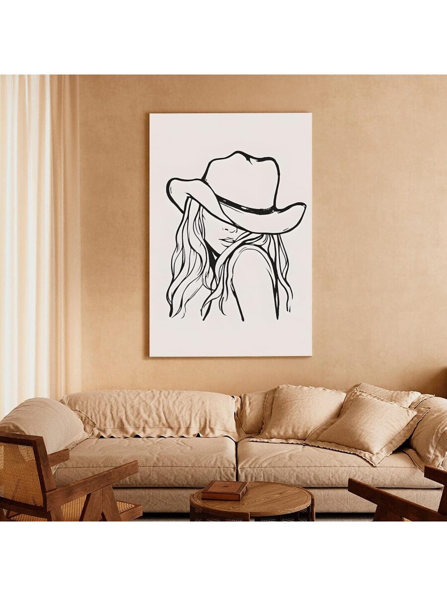 Add a touch of rustic charm to your home decor with this vintage cowgirl canvas poster. Expertly framed, this western wall art showcases the beauty and resilience of the American frontier. Perfect for any room, bring the wild west into your home with this unique piece.