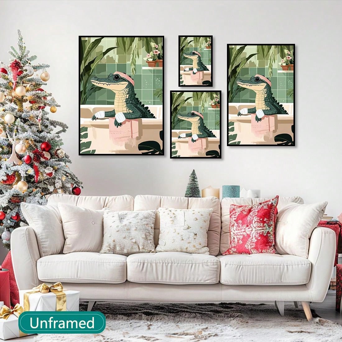 Add a quirky touch to your home decor with our Vintage Crocodile in Bathtub Wall Art. This nostalgic piece is perfect for those with a love for all things vintage and unique. Its playful design will surely add character to any room.