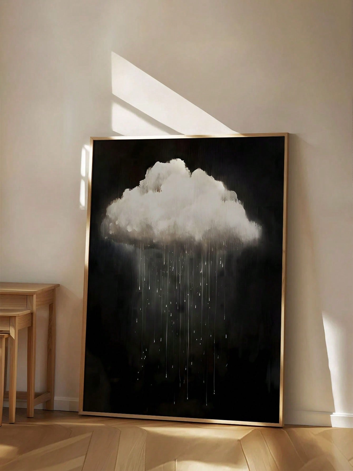 Enhance your space with our Vintage Dark Night Sky Canvas Poster. This stunning rain painting is the perfect addition to any bedroom, office, or living room. Its vintage design adds a touch of sophistication while creating a calming atmosphere. Elevate your decor with this unique and timeless piece.