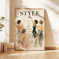 Vintage Fashion Women Illustration Canvas poster with elegant retro style. Perfect for bedrooms, dressing rooms, salons, boutiques, offices, and feminine decor.