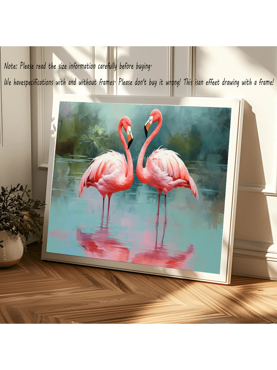 Bring timeless elegance to any room with this stunning vintage flamingo canvas wall art. Available as both a framed mural and unframed painting, it adapts to your space and style preferences.