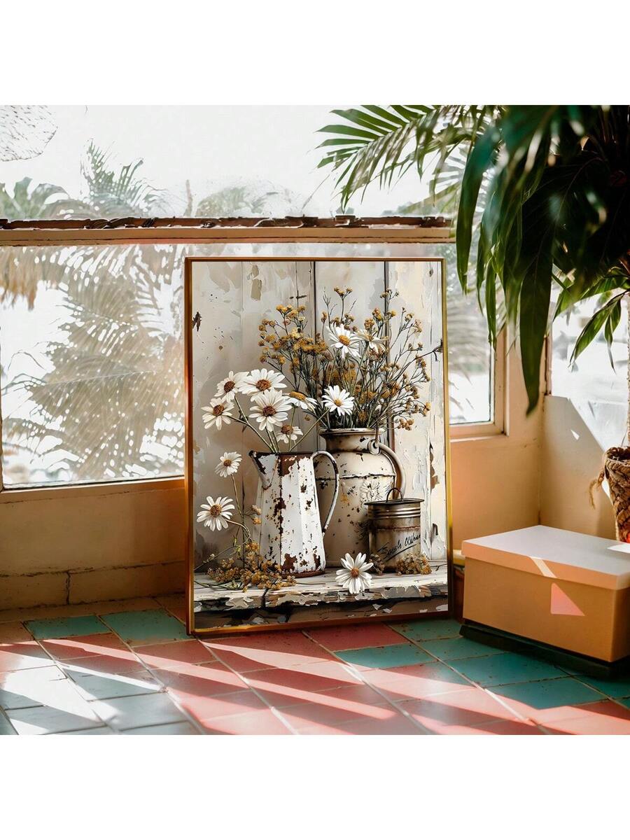 Bring timeless elegance to your home with this vintage floral oil painting on canvas. Featuring rich, multicolor blooms rendered in classic style, this piece captures the charm of countryside farmhouse aesthetics. The versatile design complements living rooms, bedrooms, kitchens, and dining spaces alike. Available in both framed and unframed options to suit your décor preferences.