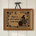 Vintage Floral Witch Cat Canvas poster with dark gothic and country charm. Perfect for witchcore, cottagecore, Halloween, rustic, and cozy home decor.