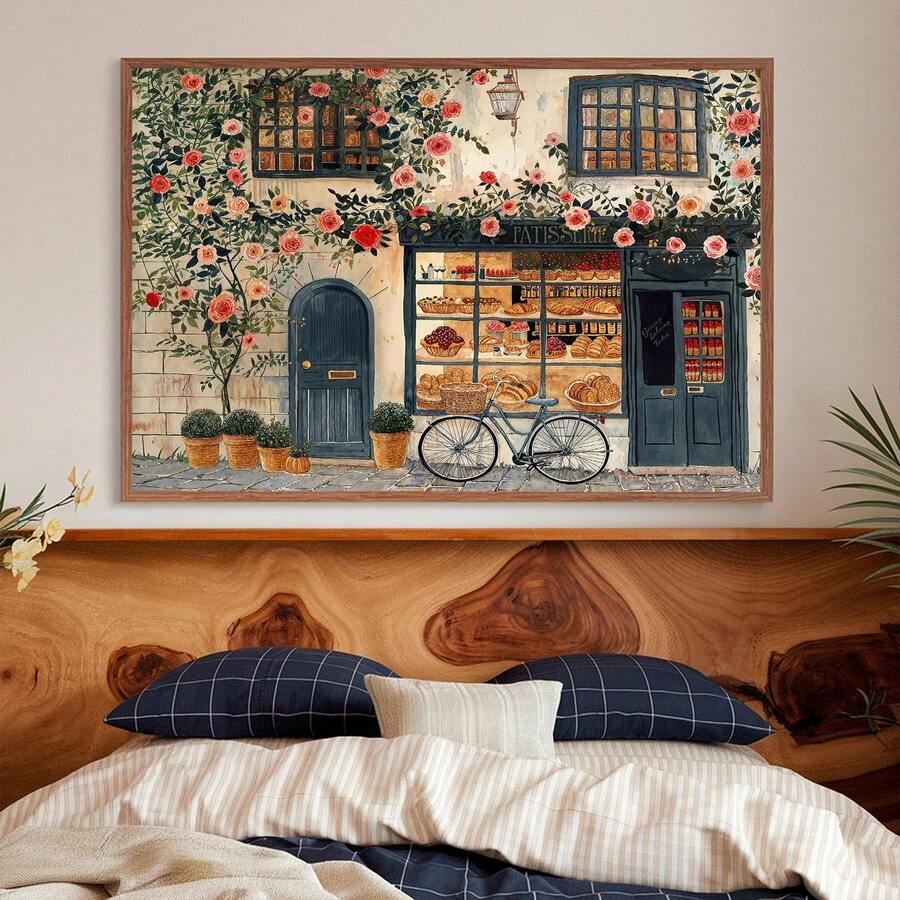 Transport your kitchen or dining space to a charming Parisian café with this vintage French pastry canvas wall art. Featuring classic retro aesthetics and timeless pastry illustrations, this piece brings warmth and sophistication to any room. Available as both framed and unframed options, the durable canvas construction is waterproof and removable, making it easy to display and reposition. Perfect for adding European charm and culinary-inspired elegance to your home décor.
