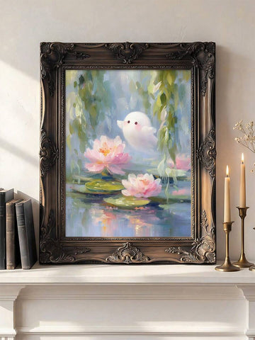 Rustic ghost autumn coquette canvas wall art
