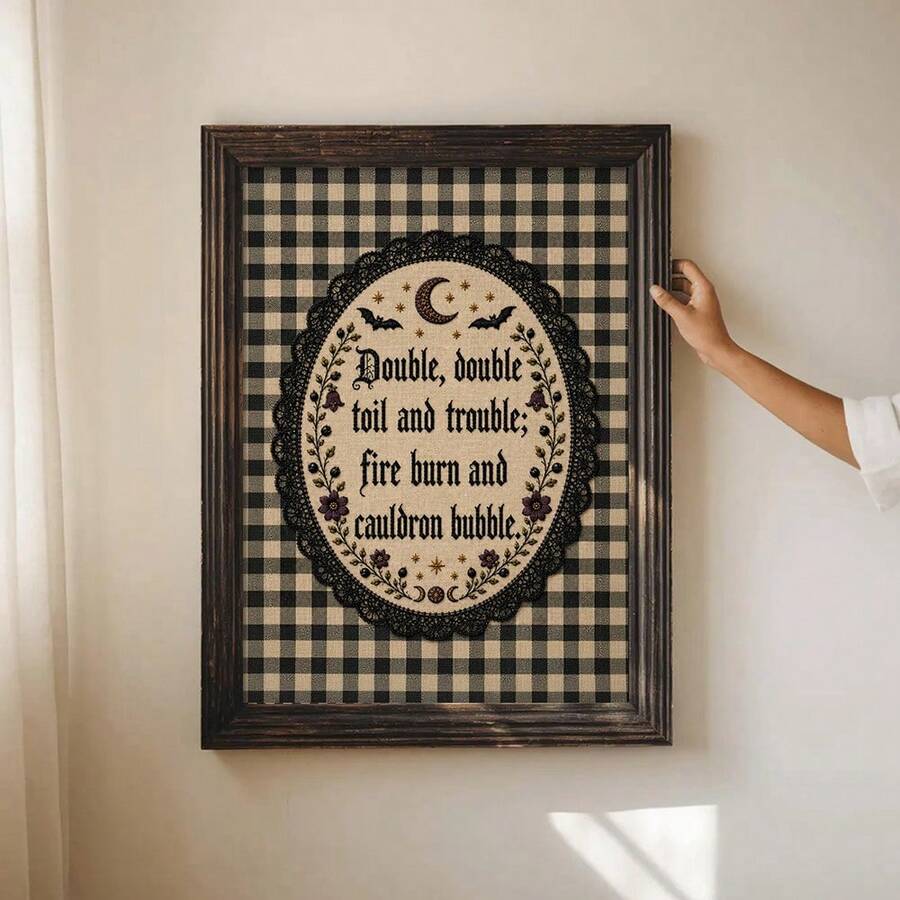 Gothic witch quote canvas poster in ornate dark frame