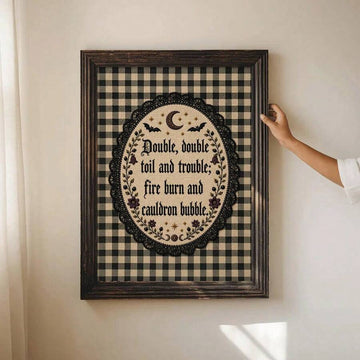 Gothic witch quote canvas poster in ornate dark frame