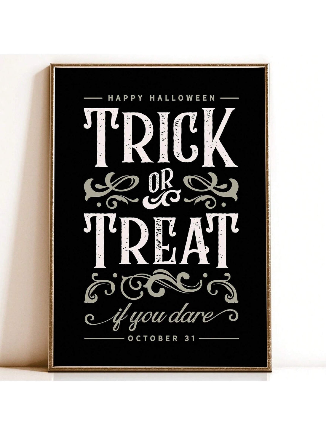 Elevate your Halloween decor with this Vintage Gothic Printable Wall Art, featuring a striking black and gold design. Perfect for creating an elegant yet spooky atmosphere, this digital download offers versatile decoration options for trick-or-treat celebrations and seasonal gatherings. Its timeless gothic style adds a sophisticated touch to any space, making it ideal for those who appreciate classic Halloween aesthetics with a modern twist. Easy to print and display, this artwork enhances your festive ambi