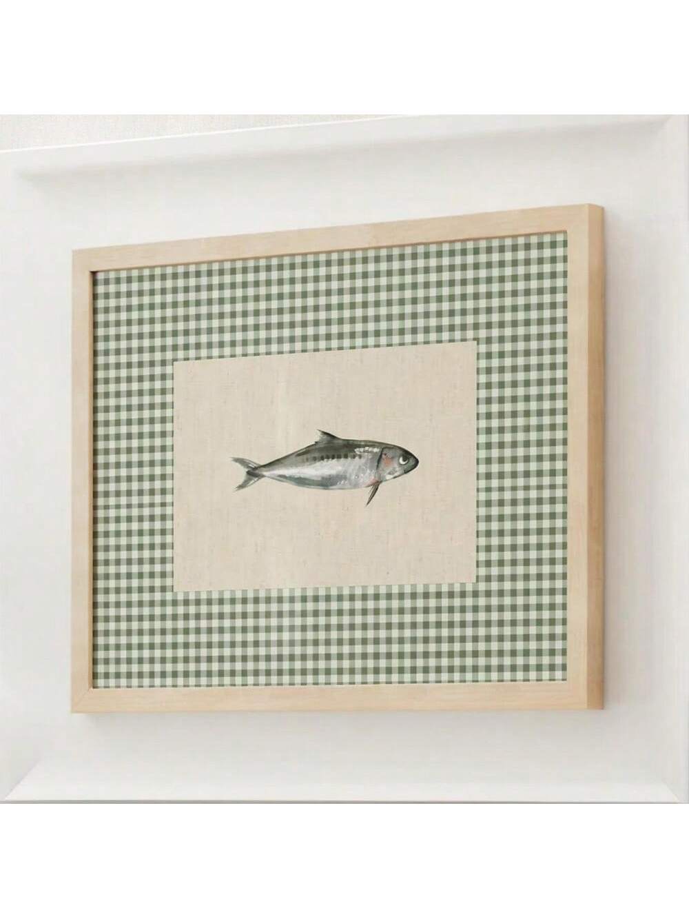 Elevate your living space with this Vintage Green Checkered Fish Wall Art Poster, designed to blend minimalist fisherman aesthetics with modern home decor. Its subtle green checkered pattern and classic fish illustration create a timeless piece that adds character without overwhelming your room. Perfect for enthusiasts of nautical themes or those seeking a refined