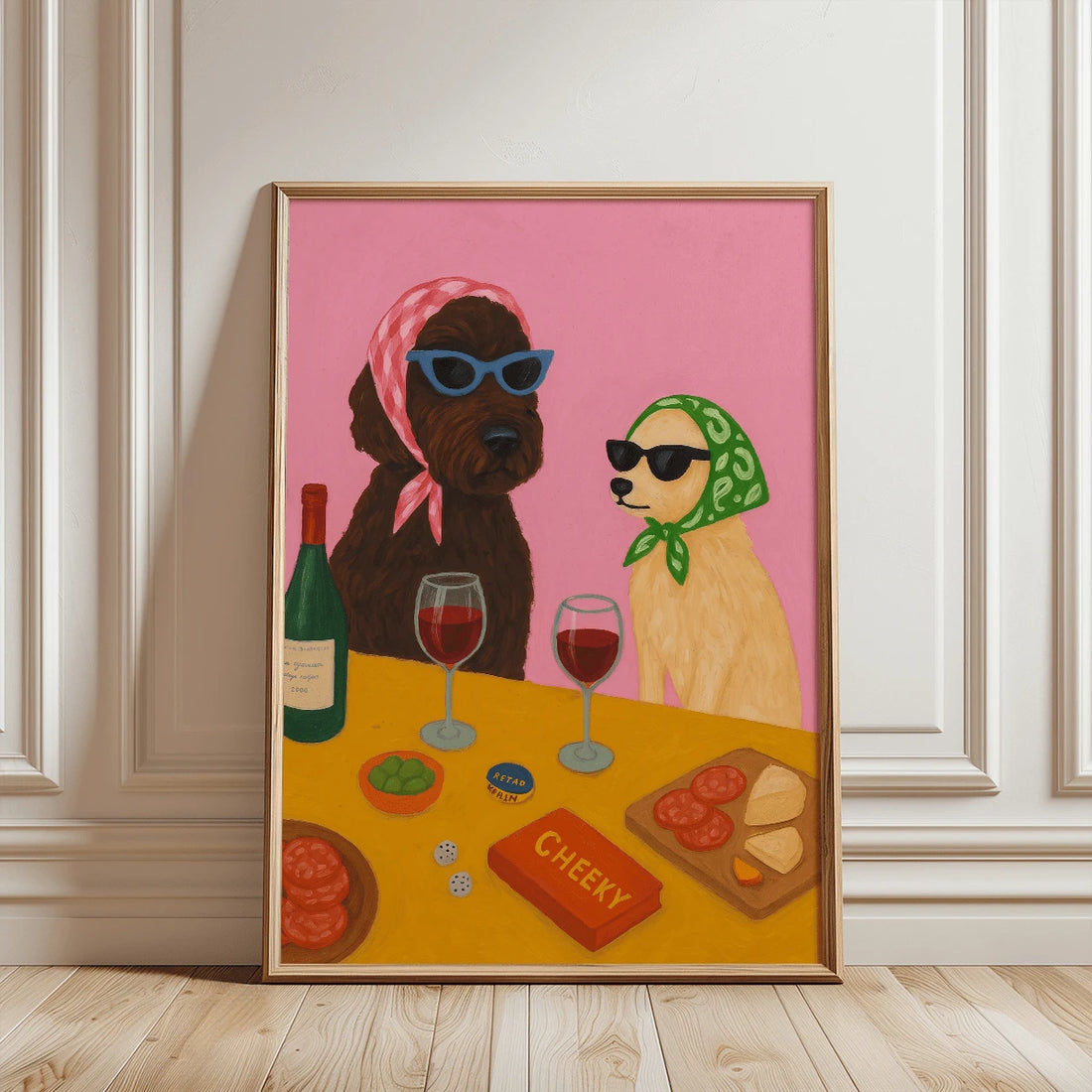 Vintage Humorous Dog Retro Eclectic Dopamine Canvas Poster