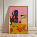 Vintage Humorous Dog Retro Eclectic Dopamine Canvas Poster