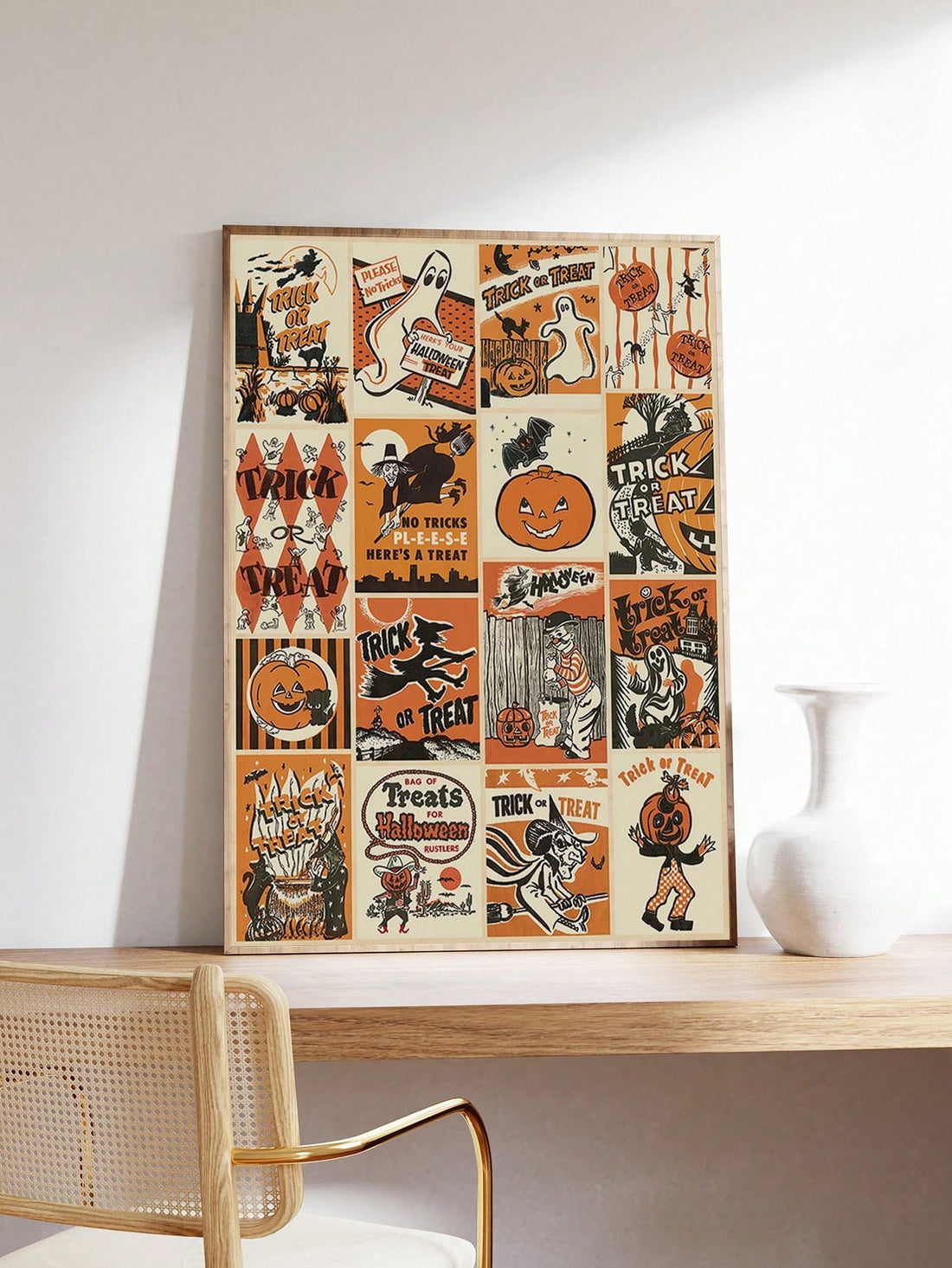 Celebrate the spirit of Halloween with this Vintage Jack-O-Lantern Poster, capturing retro spooky season charm. Perfect for adding nostalgic holiday ambiance to your home, this wall art blends classic design with festive warmth. Crafted to complement seasonal decor, it brings a timeless, expert touch to your space, elevating your Halloween atmosphere with a vintage aesthetic.