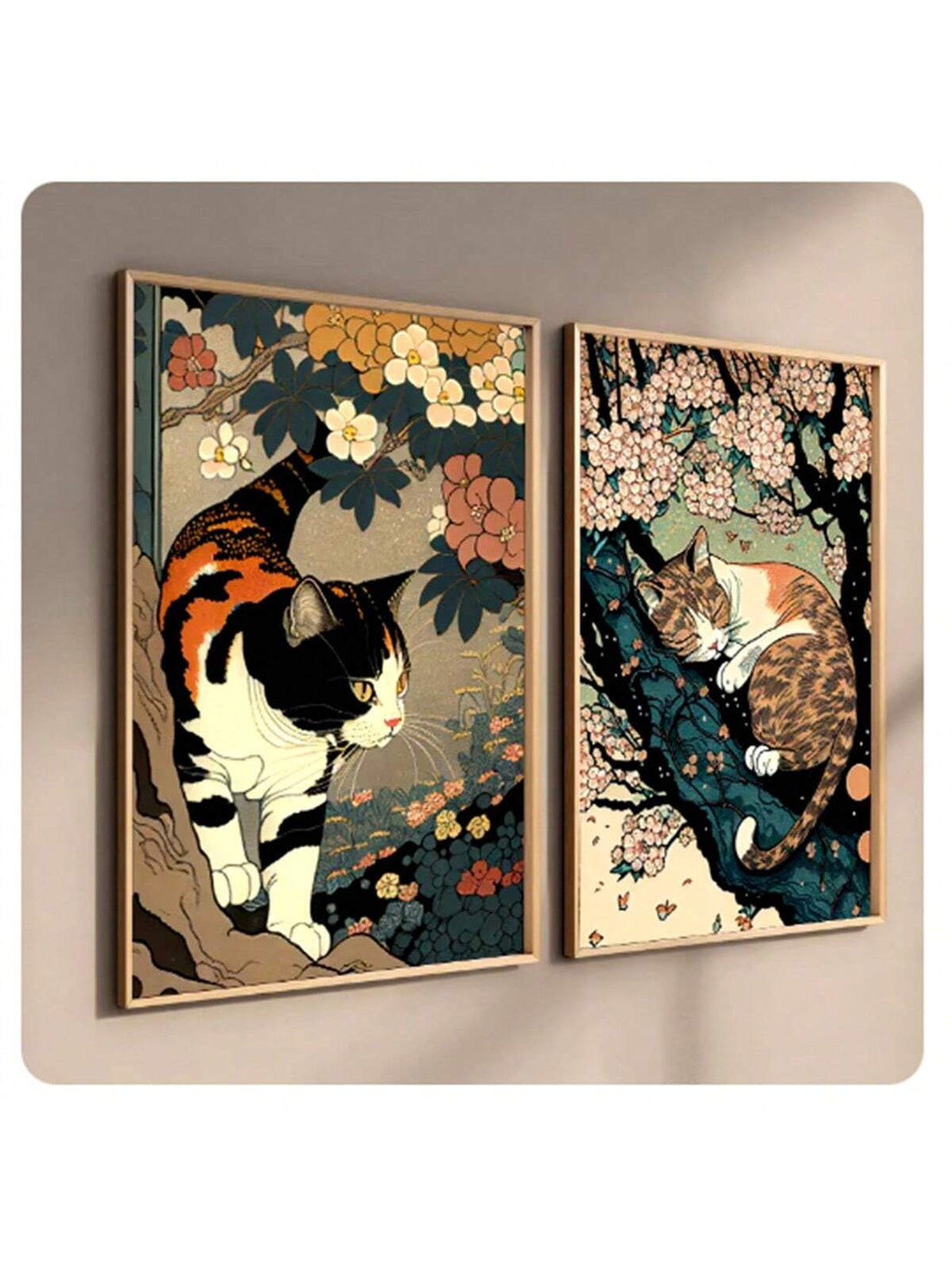 Capture the serene beauty of traditional Japanese art with this Vintage Ukiyo-e Style Sleeping Cat Wall Art. This piece blends classic ukiyo-e aesthetics with a tranquil depiction of a sleeping cat, making it an elegant addition to any living room or office space. Crafted to evoke calm and refined charm, it enhances your décor while showcasing timeless cultural artistry. Perfect for those who appreciate subtle sophistication and a touch of Japanese heritage in their surroundings.