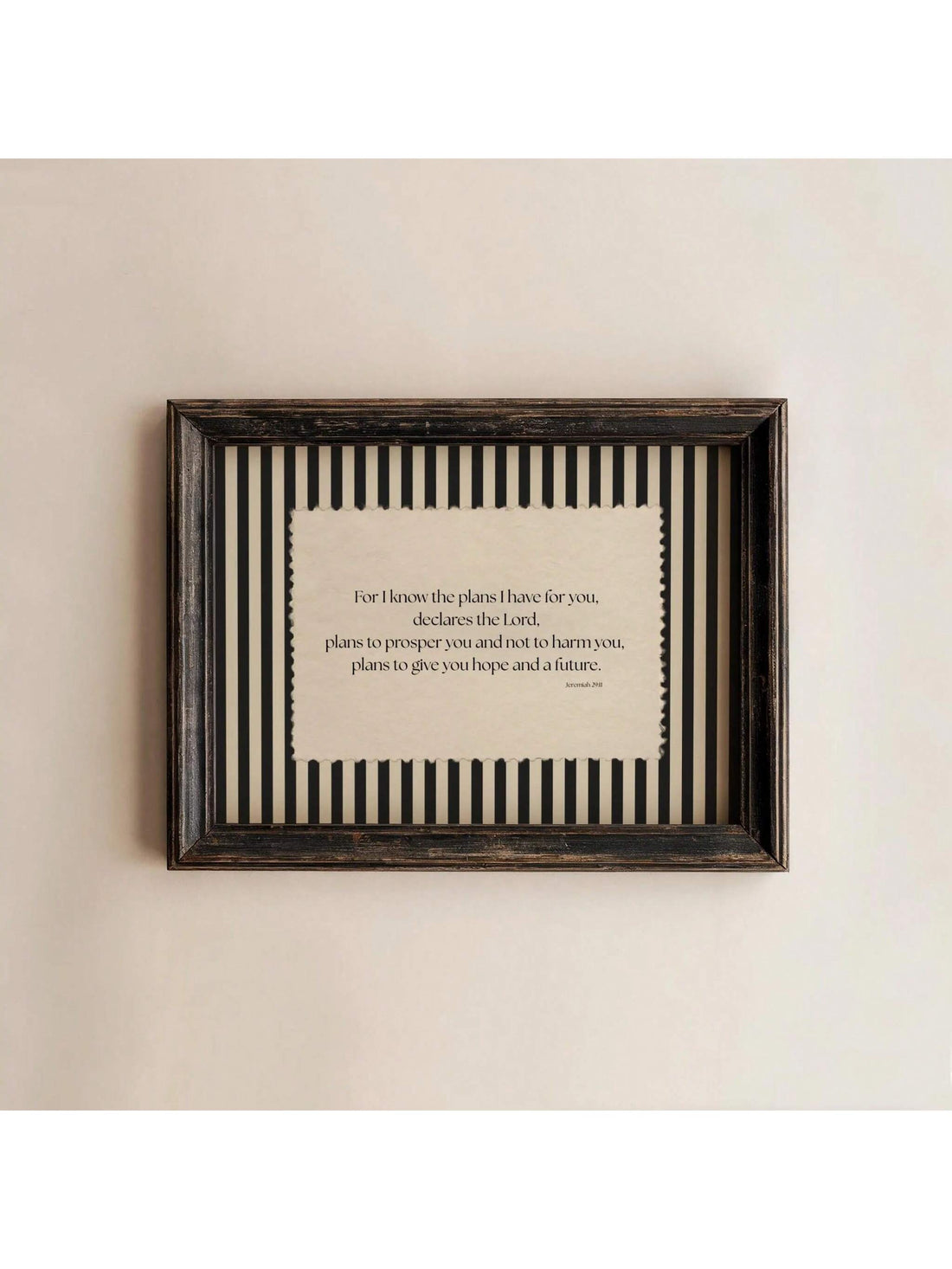 This vintage-style canvas poster features the beloved Jeremiah 29:11 scripture, a timeless passage of hope and encouragement. Rendered in classic typography against a distressed background, it brings spiritual meaning and aesthetic warmth to any room. 