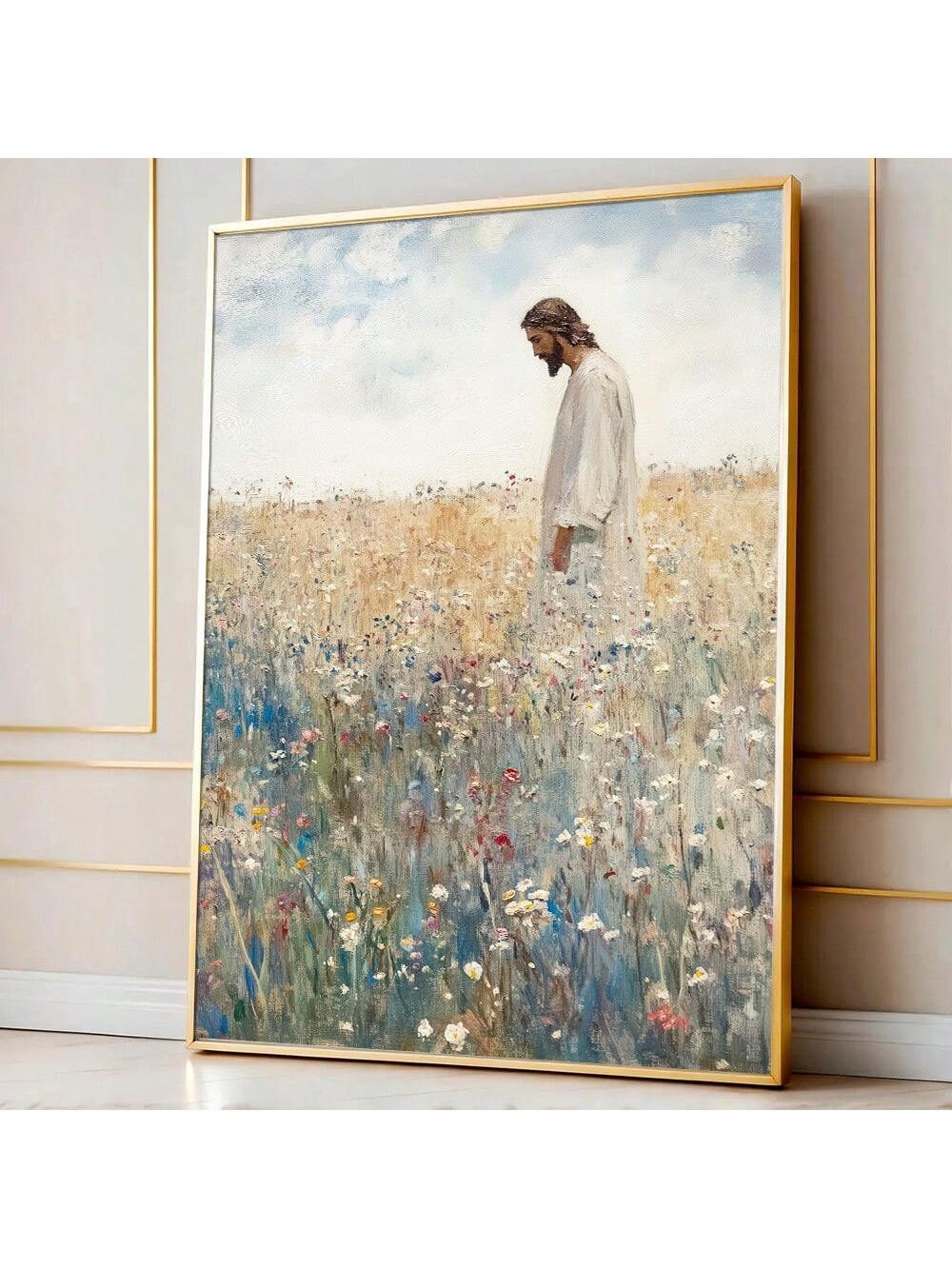 Add a touch of vintage charm to your home decor with this stunning "Vintage Jesus Leaves The 99" wall art poster. With its rustic canvas print and retro design, this piece will add a unique and meaningful touch to any room. Perfect for displaying in your home or dorm, this poster is a must-have for any Christian enthusiast.