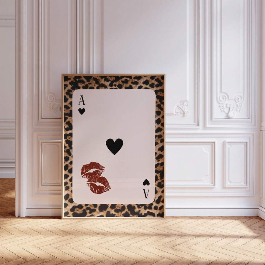 Vintage Leopard & Cheetah Retro Animal Print Canvas Poster