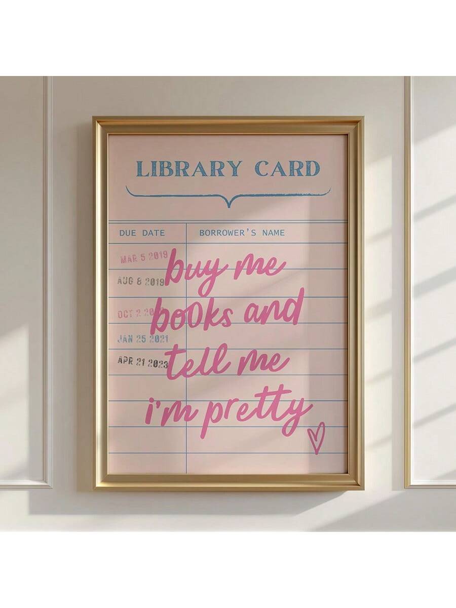 Elevate your space with this Vintage Library Card Wall Art, a perfect blend of bookish charm and dark academia aesthetics. Printed on high-quality canvas, it adds a sophisticated, nostalgic touch to any girly bedroom decor. Ideal for literature lovers, this piece brings a timeless, intellectual vibe that complements curated, vintage-inspired interiors.