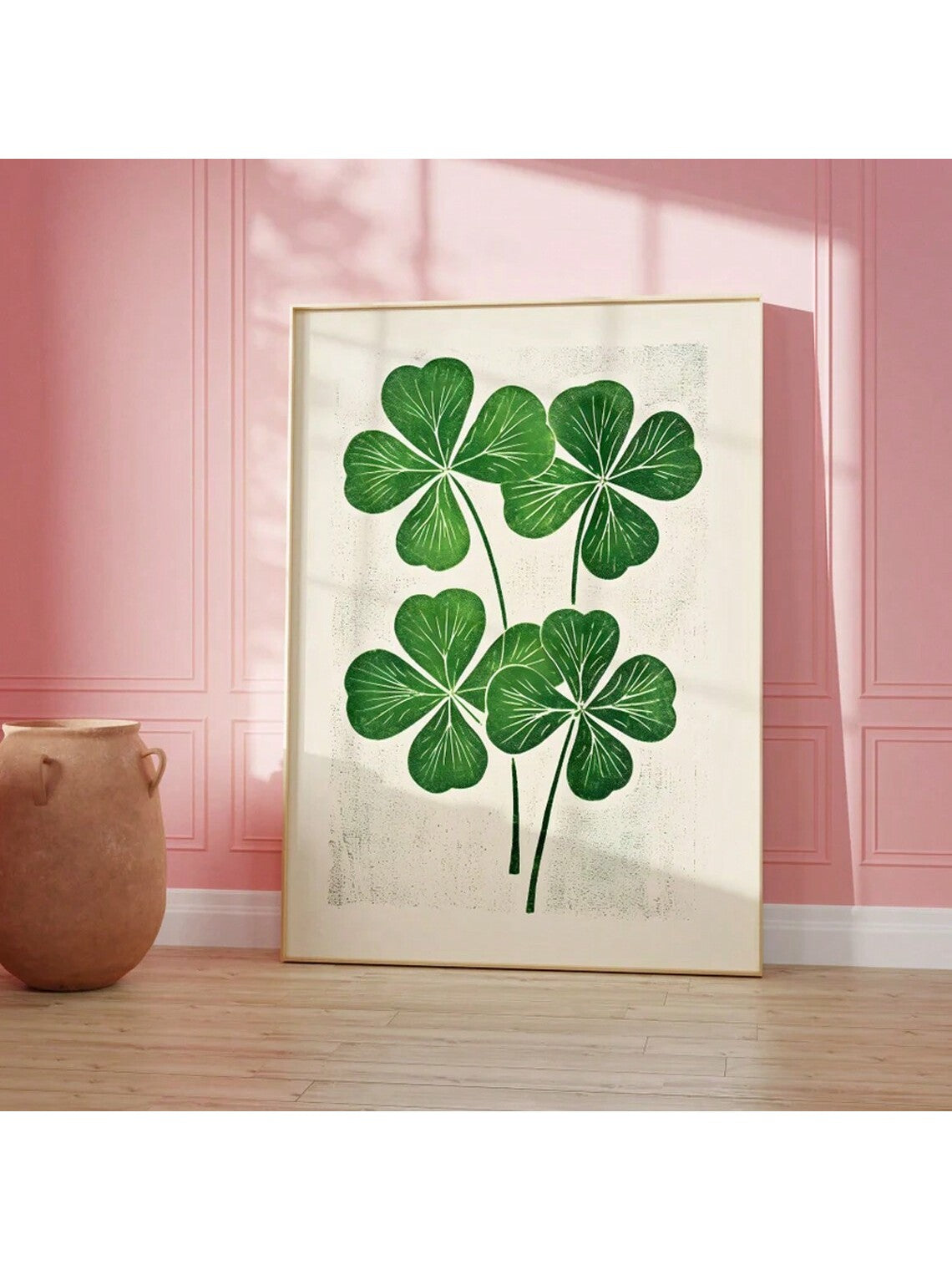 Expertly crafted, this Vintage Lucky Clover Wall Art is the perfect addition to your festive St. Patrick's Day decor. Made with high-quality materials, this abstract canvas print features a beautiful clover design that brings good luck and adds a touch of charm to any home. Don't miss out on this unique piece!