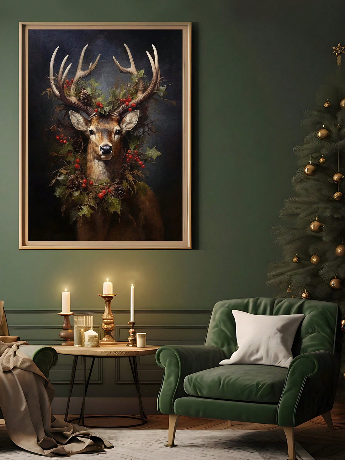 Bring timeless holiday elegance into your home with this vintage-inspired reindeer canvas poster. Featuring a majestic stag rendered in classic artistic style, this piece captures the nostalgic charm of traditional Christmas décor. The warm, muted color palette and detailed craftsmanship make it an ideal focal point for living rooms, bedrooms, or entryways during the festive season. Printed on premium canvas with fade-resistant inks, it maintains its beauty year after year. Whether you're curating a rustic 