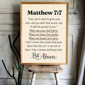 Vintage Matthew 7:7 Christian Scripture Faith & Prayer Canvas Poster