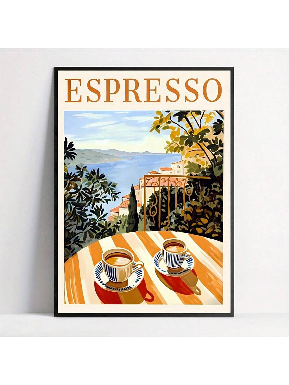 Celebrate the timeless charm of mid-century Italy with this vintage espresso coffee art print. Printed on high-quality unframed canvas, it offers a sophisticated accent for your home, kitchen, or office. The design captures the essence of classic Italian coffee culture, adding warmth and style to any space. Ideal for coffee enthusiasts and art lovers alike, this piece enhances your décor with a refined, nostalgic touch.