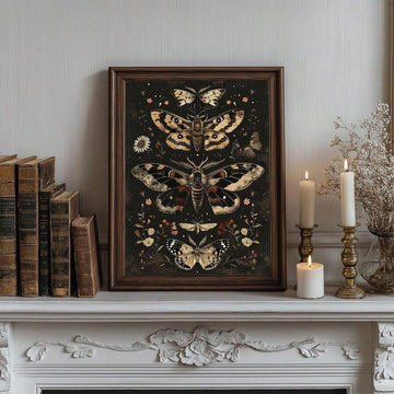 Butterfly canvas poster in multicolor pastoral style