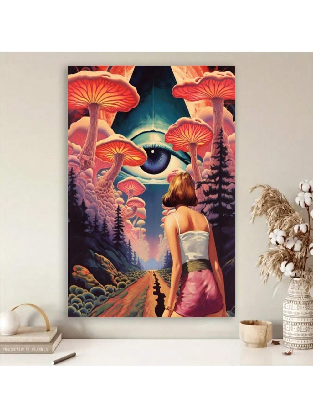 Elevate your interior with this Vintage Mushroom Canvas Art Print, blending retro surrealism with timeless charm. Crafted to enhance sophisticated spaces, this art piece offers a unique focal point that sparks conversation and adds depth to your decor. Ideal for those who appreciate vintage aesthetics with a modern twist, its rich textures and intricate details bring character and warmth to any room. Perfect for creating a chic, curated ambiance that showcases your discerning taste in wall art.