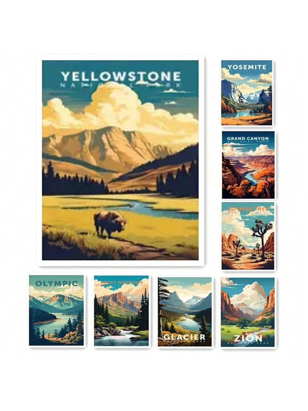 Experience the beauty of nature with our Vintage National Park Canvas Art Prints. Perfect for adventure lovers, these wall décor pieces feature stunning vintage designs inspired by some of the country's most iconic national parks. Bring the great outdoors into your home and inspire your sense of wanderlust.