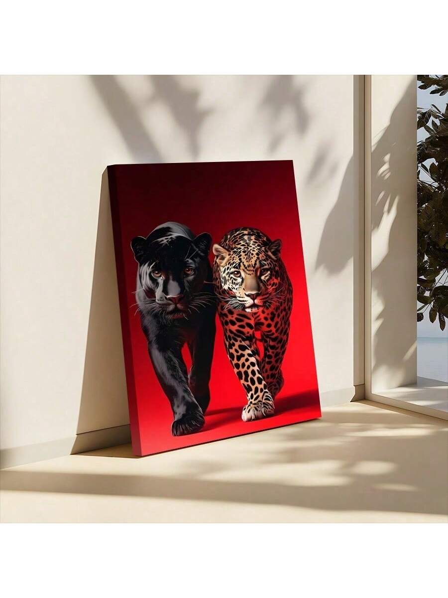 Transform your space with this striking vintage-inspired canvas wall art featuring bold panther and leopard patterns. The timeless design seamlessly complements contemporary and eclectic interiors, making it an ideal choice for living rooms, bedrooms, offices, and cafes. Rich, sophisticated tones and detailed pattern work create visual depth and character. 