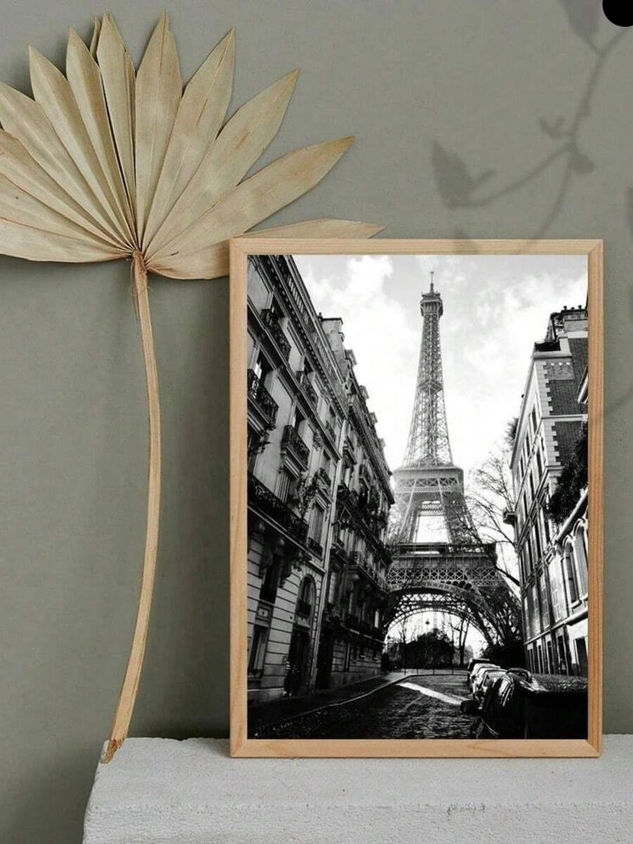 Bring timeless Parisian elegance into your home with this striking black and white canvas print featuring a girl silhouette against the iconic Eiffel Tower. Perfect for Nordic and minimalist interiors, this frameless unframed painting combines vintage charm with contemporary style. The graphic design works beautifully in dining rooms, bedrooms, or living spaces seeking sophisticated wall decor. Printed on quality canvas, this removable piece allows you to refresh your space without commitment. Transform any
