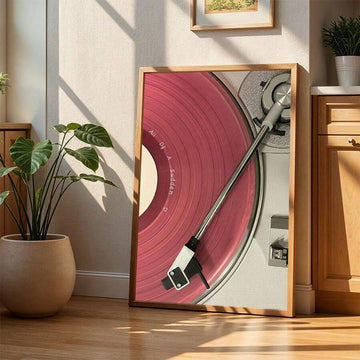 Vintage Pink Audio Player Retro Music Aesthetic Canvas Poster 