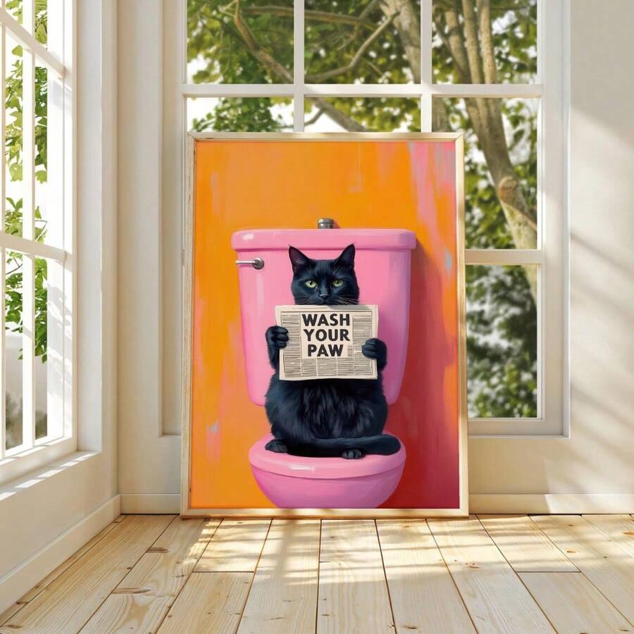 The Vintage Pink Whimsical Cat Washing Paw Canvas Poster captures an adorable feline in a playful grooming moment with a charming vintage aesthetic. Soft pink tones, expressive details, and whimsical artwork create a lighthearted piece that brings warmth, personality, and a touch of nostalgia to any space. Its delightful design is perfect for cat lovers who enjoy unique and cheerful animal-inspired decor.