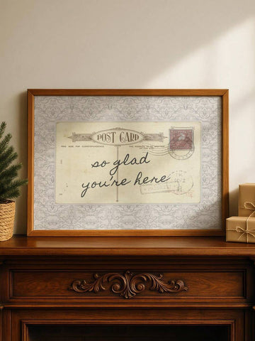 So glad you are here vintage framed wall art