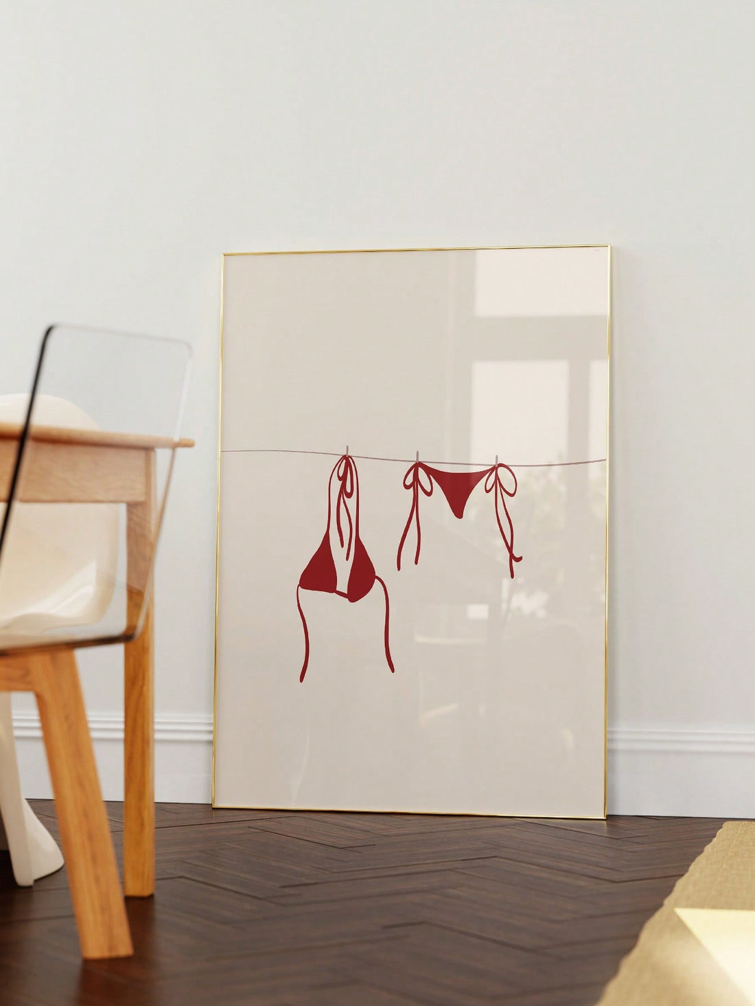 Add a touch of retro charm to your space with this Vintage Red Bikini Canvas Print. Perfect for bedroom or living room decor, this artwork captures the essence of summer with its bold red hues and classic design. Crafted on high-quality canvas, it offers vibrant colors and lasting durability, making it an ideal statement piece to enhance your interior with nostalgic warmth and style.