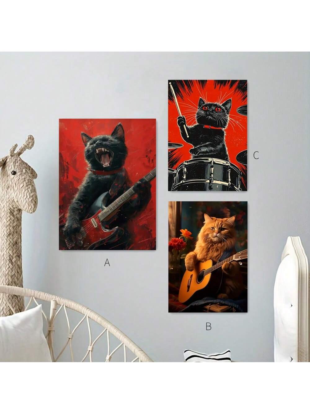 This vintage rock cat musician canvas art is a unique addition to any home or office. With its mesmerizing design, it offers a touch of creativity and personality to your space. Made with high-quality materials, it is a great value for any art lover.