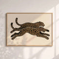Vintage Running Leopard Luxury Fashion Boho Cheetah Canvas Poster 