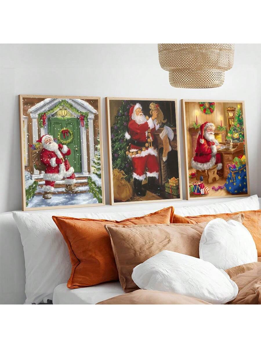 This Vintage Santa Claus Christmas Decor Trio includes canvas posters, prints, and socks for a vintage and festive holiday display. The high-quality materials and classic design offer a touch of nostalgia and warmth to any room. Bring the spirit of Christmas into your home with this charming and versatile trio.