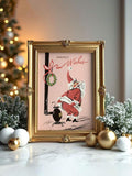 Vintage Santa Claus Retro Christmas Canvas Poster 