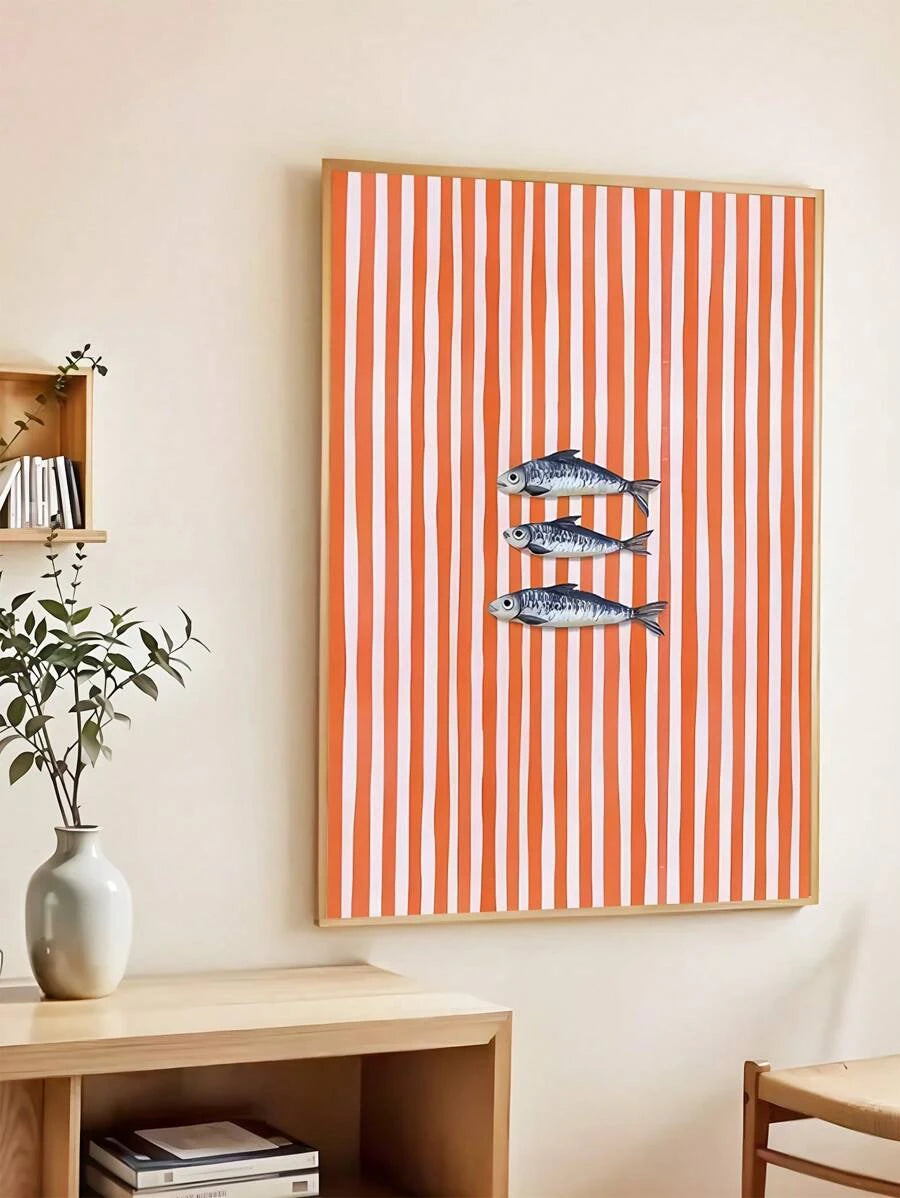 Elevate your living space with this Vintage Sardine Canvas Art Print, featuring a retro red stripe fish design that adds a nostalgic charm to any room. Crafted on high-quality canvas, this wall decor piece combines classic aesthetics with durable materials, making it a timeless addition to your home. Perfect for enthusiasts of vintage style and marine-themed interiors, it brings a subtle yet striking focal point that complements various decor styles with expert finesse.