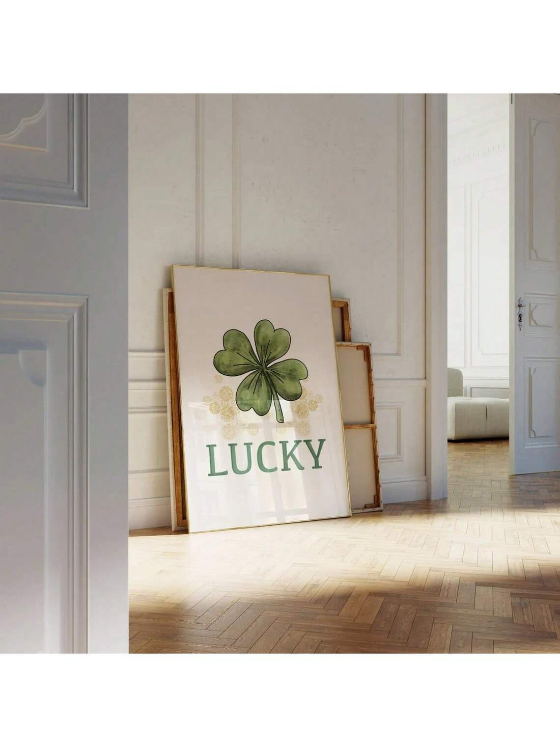 Enhance your home decor this St. Patrick's Day with our vintage wall art featuring a good luck four-leaf clover design. Made with high-quality materials, this poster adds a touch of charm to any room. Celebrate the holiday in style with this unique and aesthetically pleasing piece.